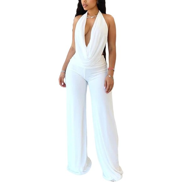 Women Party Outfit 2 Piece White Polyester Blend Sexy Clubwear S-L